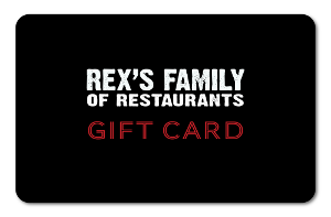 rexs family logo over black background
